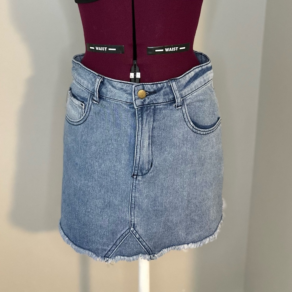 Mini denim skirt